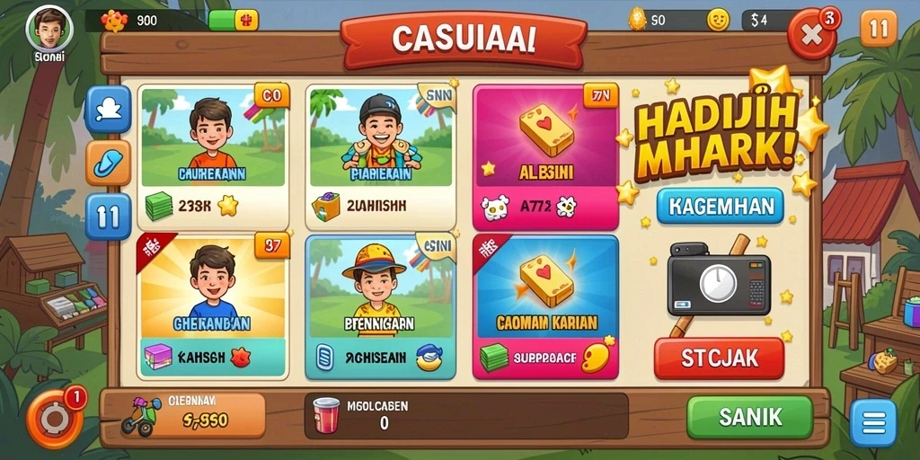 Gambar layar saat menjelajahi level baru.