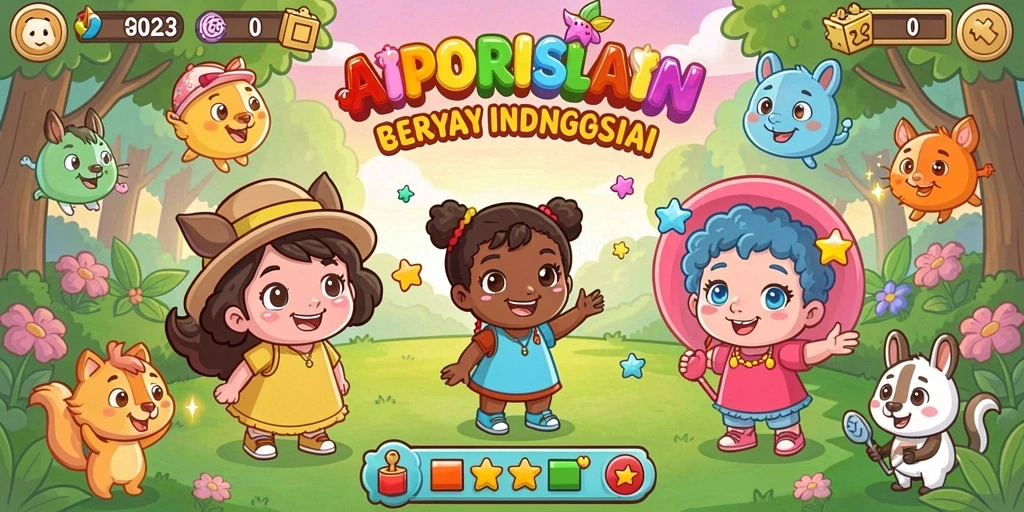 Screenshot menunjukkan antarmuka utama game yang menarik.